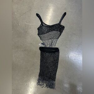 Bebe brand  Black Fishnet Two-Piece Set size S